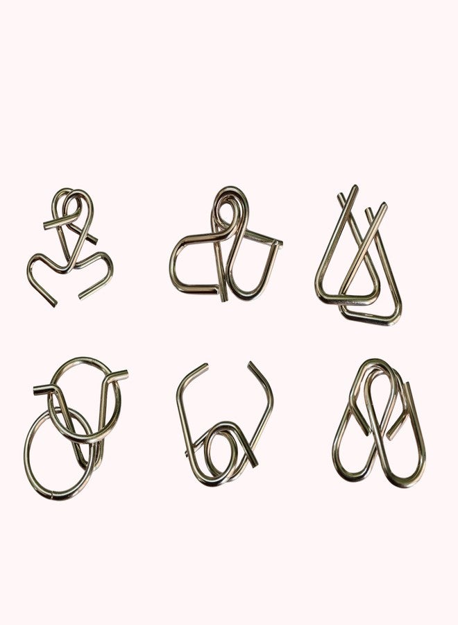 JBM ENTERPRISE Metal Wire Puzzle Set - Brain Teasers for Adults & Kids | Disentanglement Puzzle Toys | Mind Game Logic Challenges (Metal Puzzle 6 Pcs) - Image 1